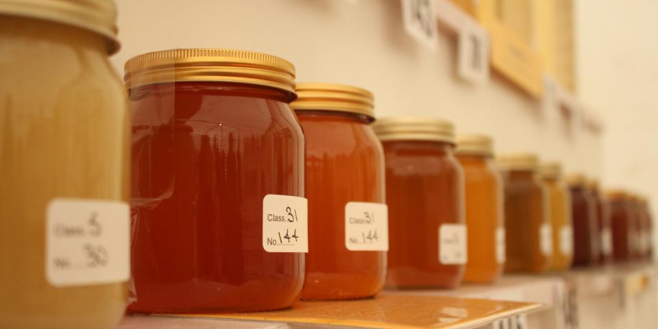 Jars of honey at Devon County Show 2016