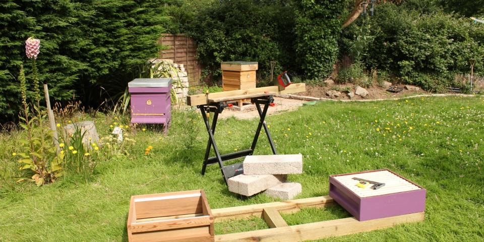 Beehive stand in progress